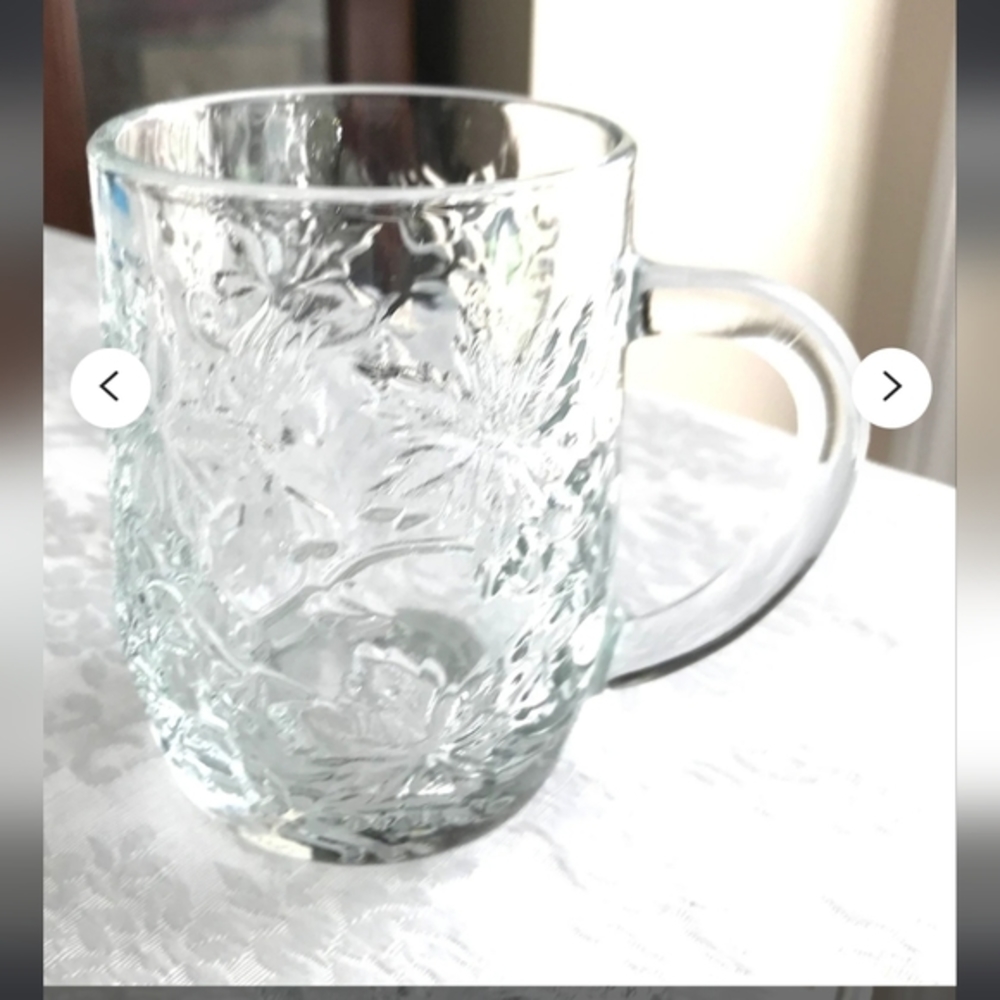 Princess House Vintage Crystal mugs/ Fantasia pattern/ 2 mugs for price